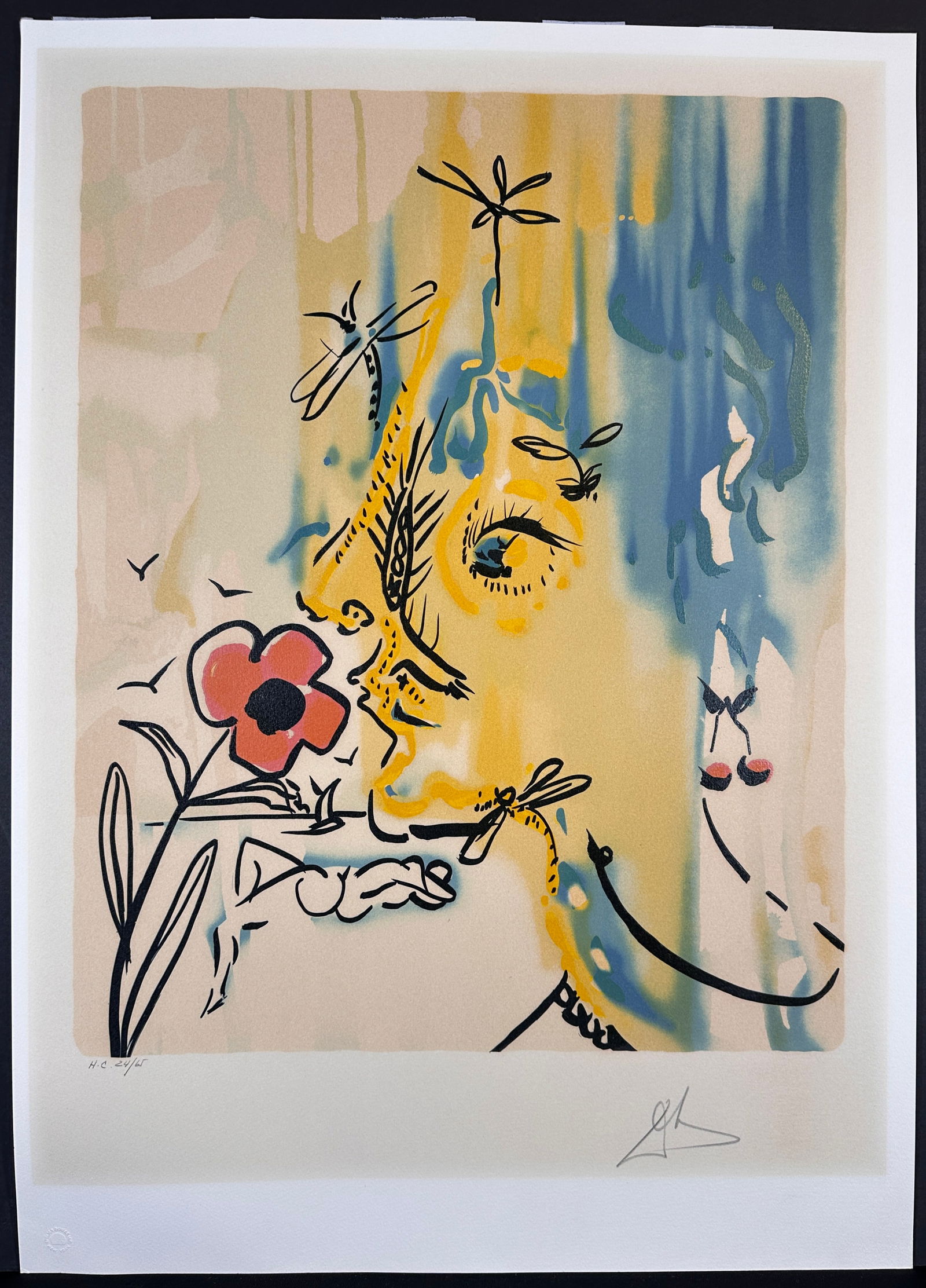 Salvador Dali Fleurs Surrealiste Vanishing Face Hand Signed Numbered Lithograph (1 of 5)
