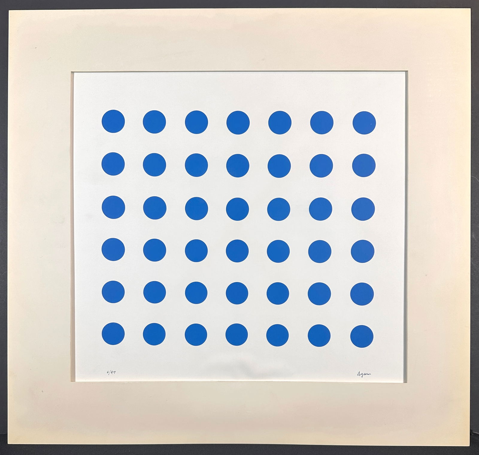 Yaacov Agam Transformable Dialogue #1 Graphic Dialogue Blue (1 of 6)