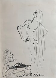 Salvador Dali Salom, Herod and The Head of John The Baptist from Secret Life of Salvador Dali: Artist: Salvador Dali Title: Salom, Herod and The Head of John The Baptist from Secret Life of Salvador Dali Medium: Original Drawing. Signature: Hand Signed by Salvador Dali Year: 1962 Dimension: 10.