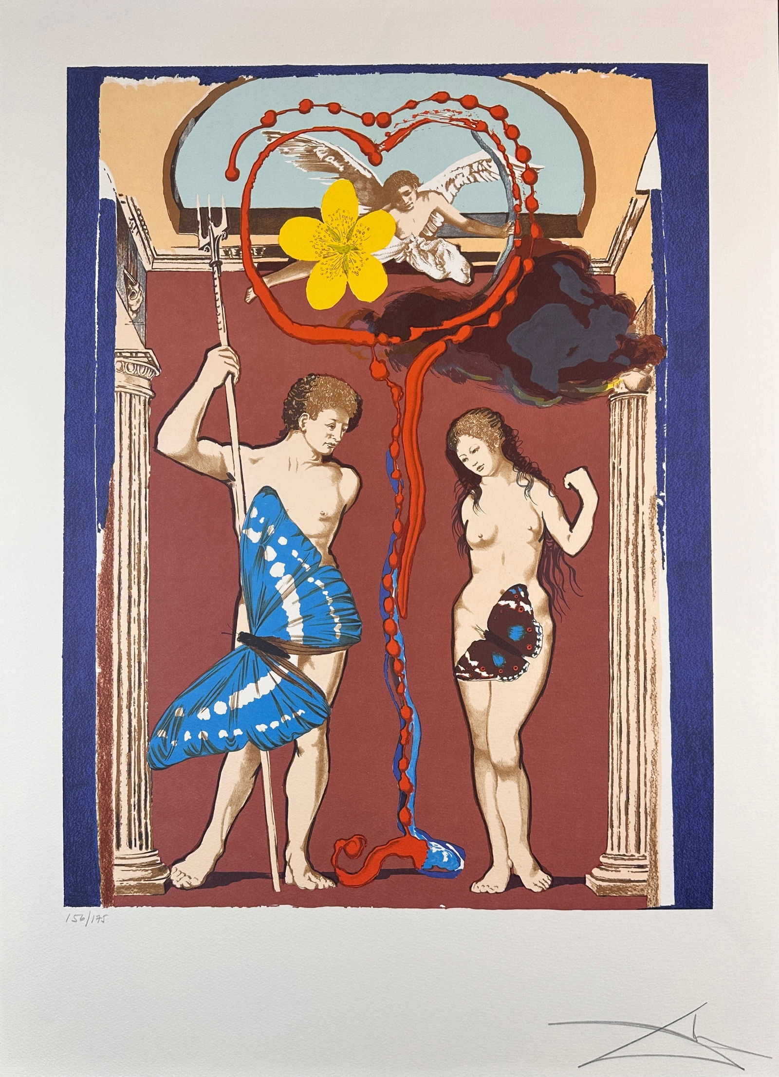 Salvador Dali Triumph of Love Le Judgment (The Lovers) Hand Signed Numbered Lithograph: Artist: Salvador DALI Title: Triumph of Love Le Judgment (The Lovers) Year: 1978 Dimensions: 22.87 in. X 21.5 in Edition: 156/175 Medium: Lithograph on Paper Signature: Hand Signed by Salvador Dali Re