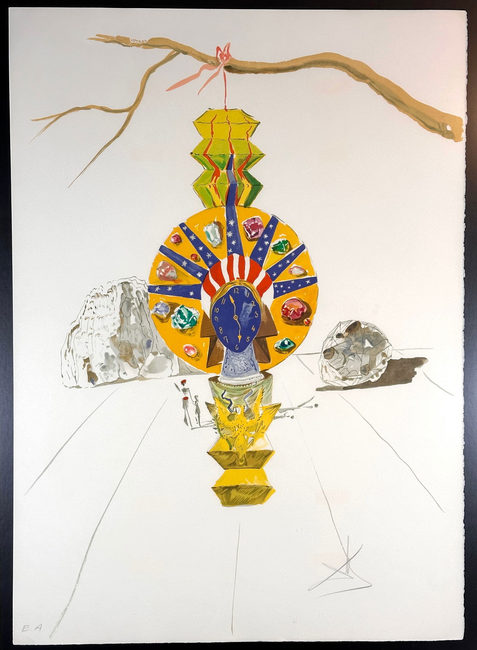 Salvador Dali Time American Clock Hand Signed Numbered Authenticated Lithograph (1 of 5)