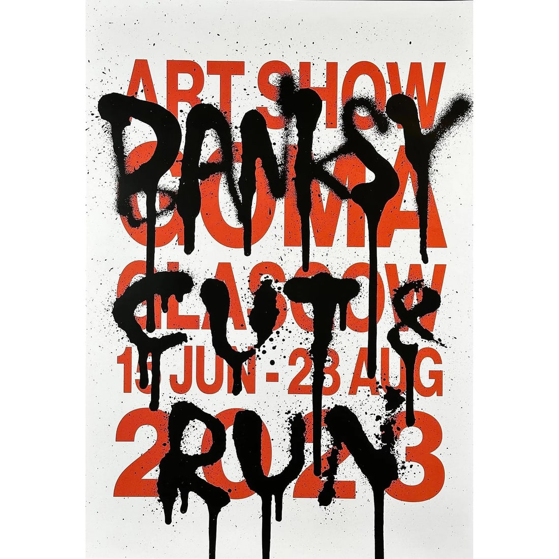 Bansky Cut and Run Graffiti Poster: Artist: Bansky Title: Cut and Run Graffiti Dimensions: 16.5 in. X 23.4 in. Medium: Poster on Paper Note: From The Gallery of Modern Art, Glasgow Condition: Excellent