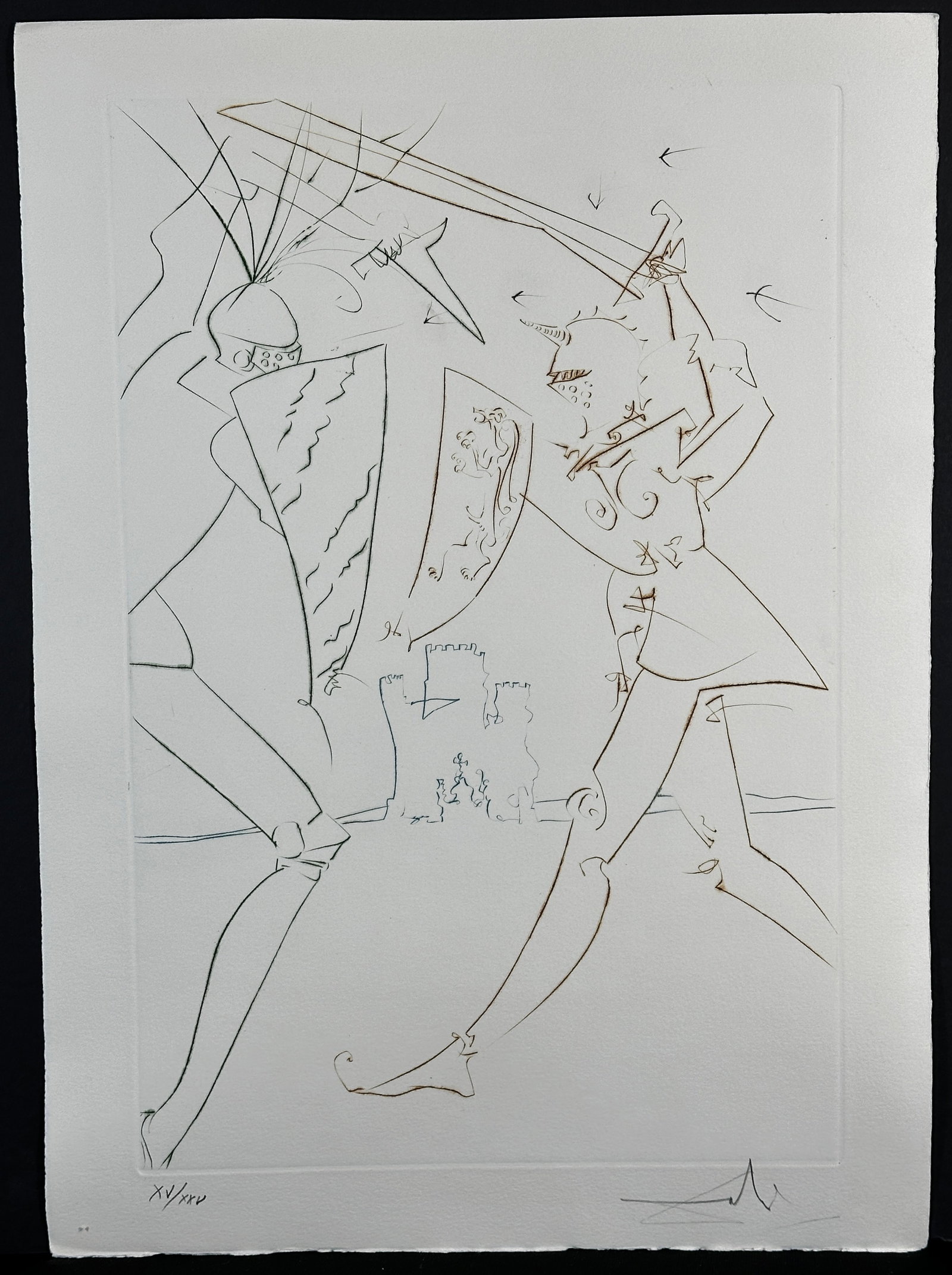 Salvador Dali La Quete du Graal The Pass of Gadalore Hand Signed Etching (1 of 4)