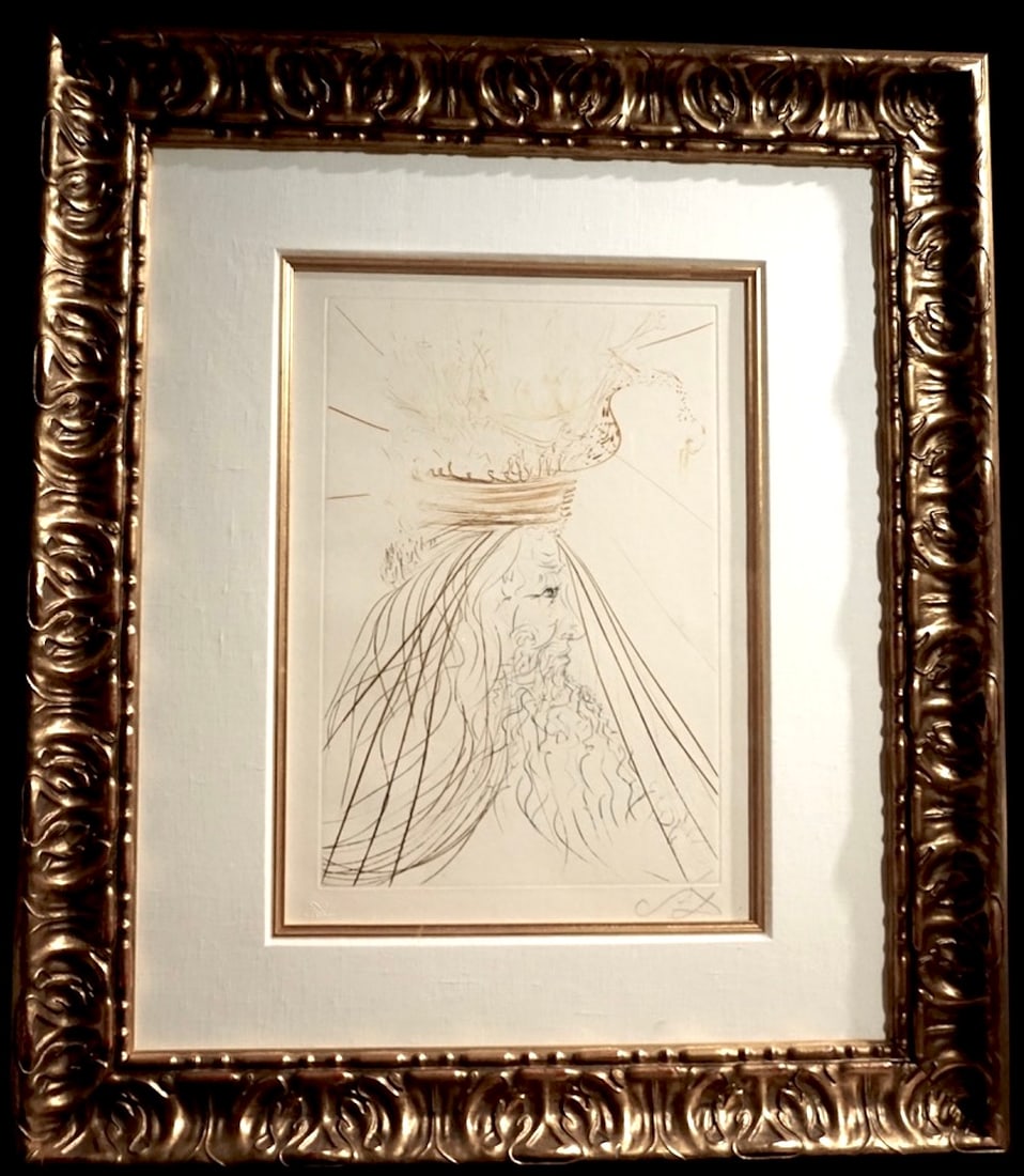 Salvador Dali Tristen et Iseult King Marc Hand Signed Etching Dali Archives Certified: Artist: Salvador DALI Title: Tristan et Iseult King Marc Year: 1970 Dimensions: 17.7 in. X 13 in Edition: Not Numbered Medium: Etching on Paper Signature: Hand Signed by Salvador DALI Reference: The O