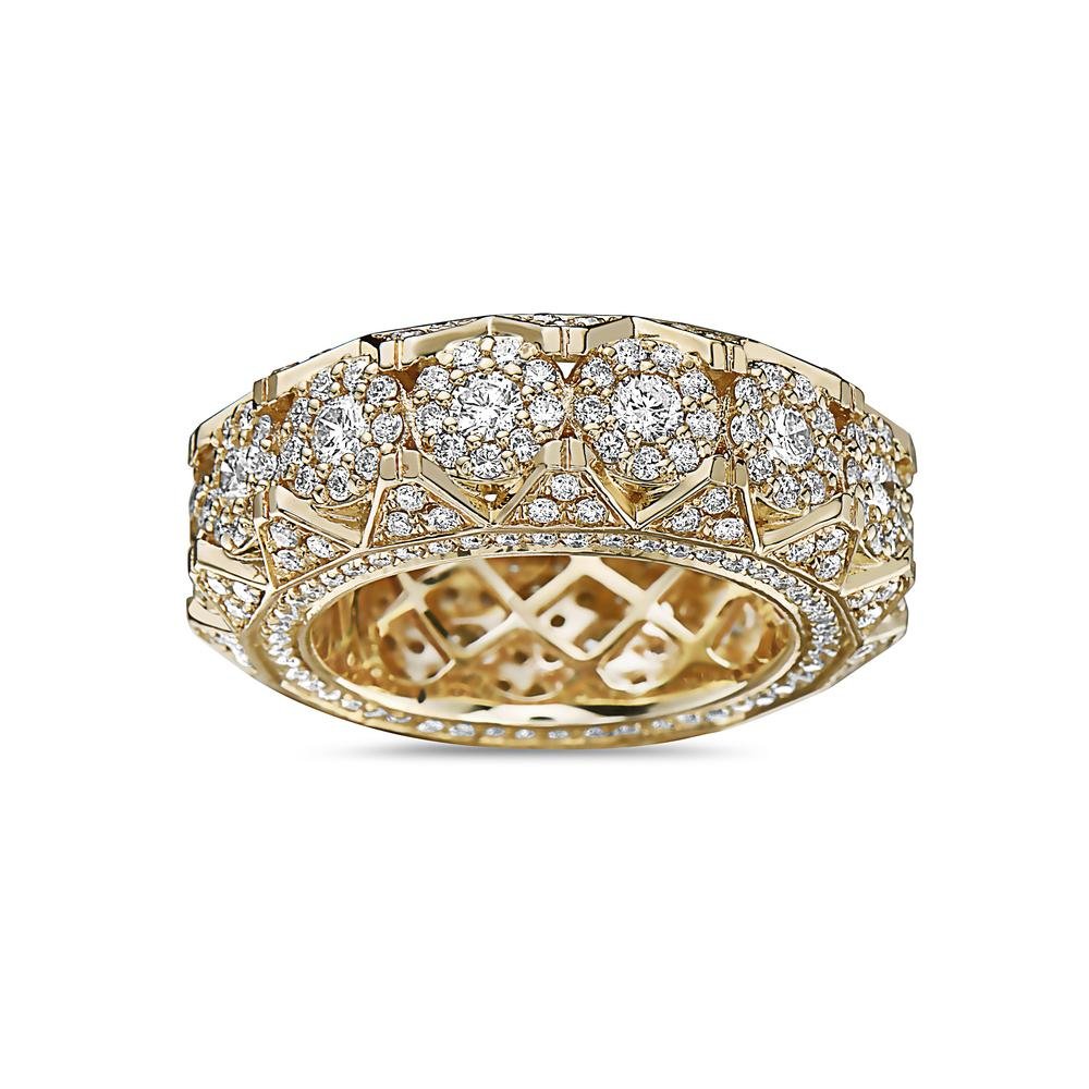 MEN'S 14K YELLOW GOLD BAND WITH 4.85 CT DIAMONDS (1 of 2)