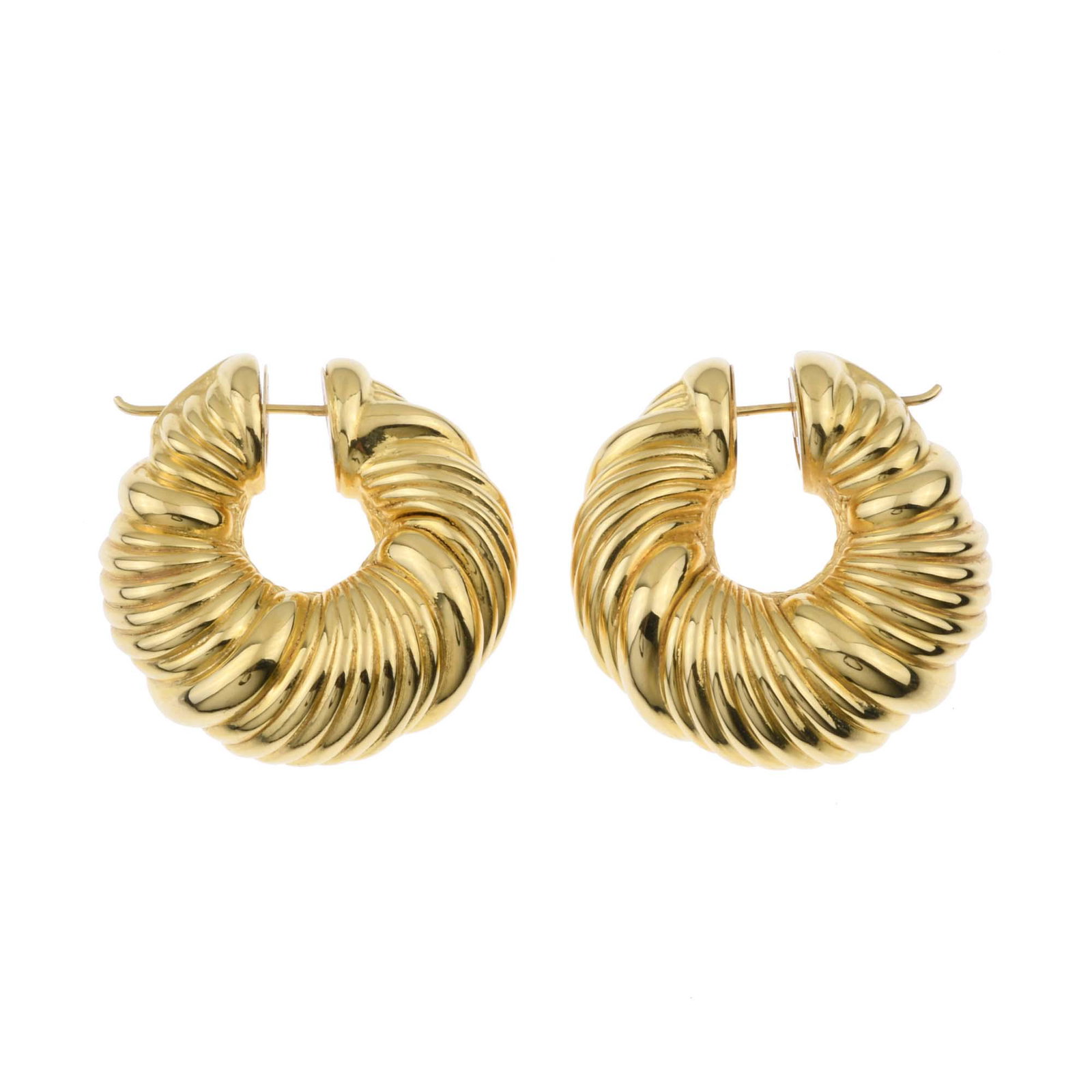 CHIMENTO. ITALIAN GOLD EARRINGS.: 18kt yellow gold.Signed.17.9 grs