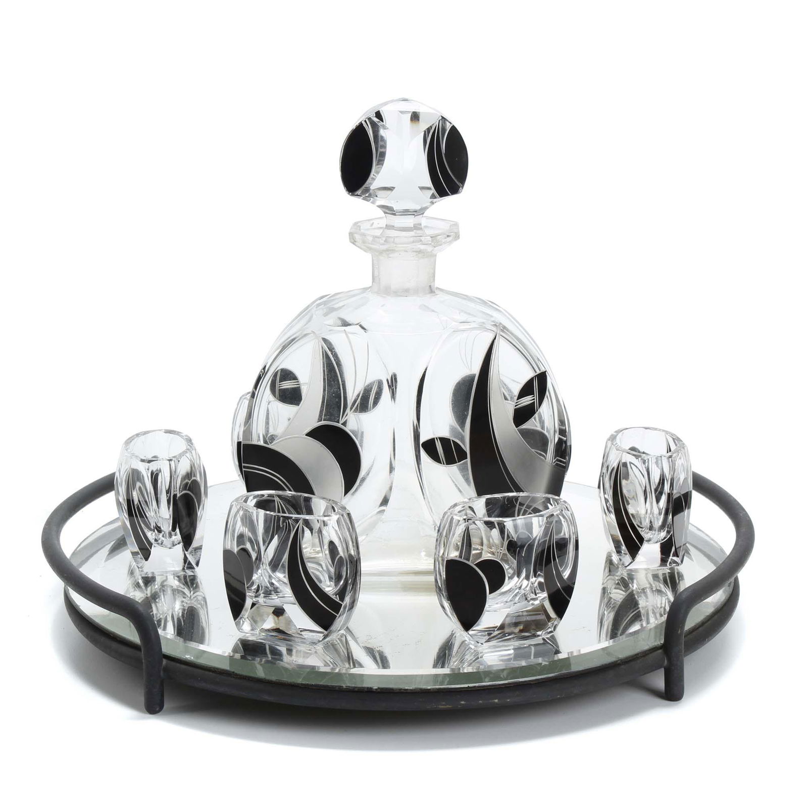 ART DECO STYLE LIQUOR SET, SECOND HALF 20TH CENTURY. (1 of 3)