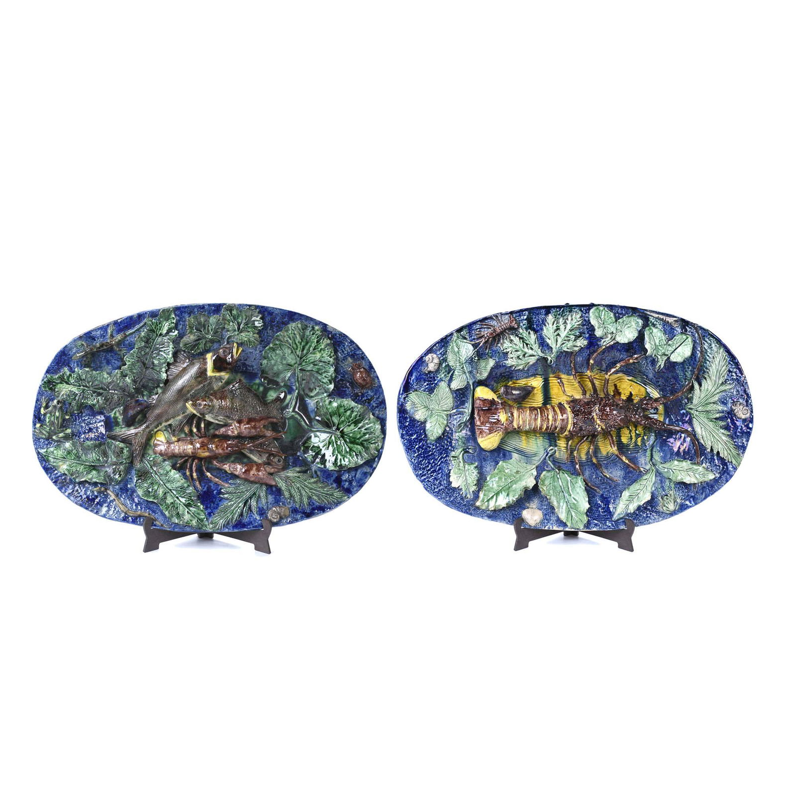 FRANÃ‡OIS MAURICE (1846-1896). TWO TRAYS OR PLATTERS. (1 of 10)