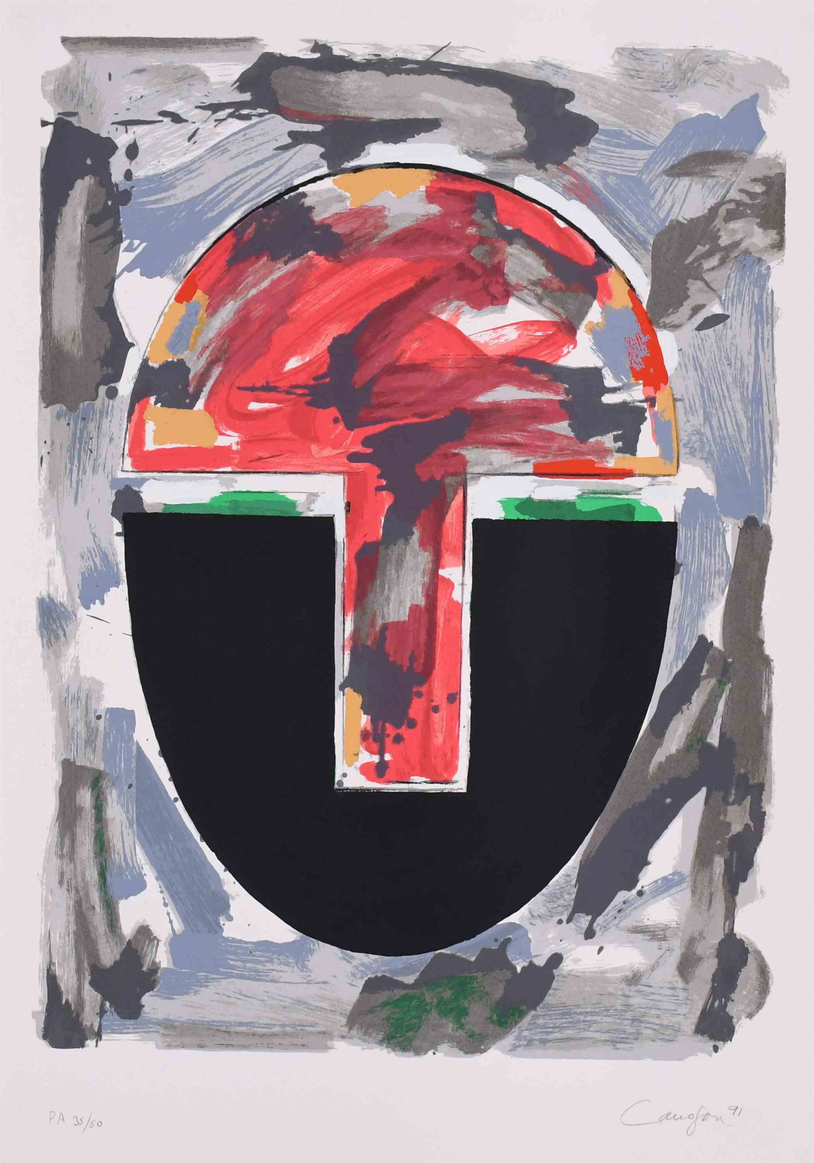 RAFAEL CANOGAR (1935). Untitled (Suite Olympic Centennial),1991.: Silkscreen on paper. Signed, dated and numbered by the artist: PA 35/50. 91 x 64 cm (unframed).