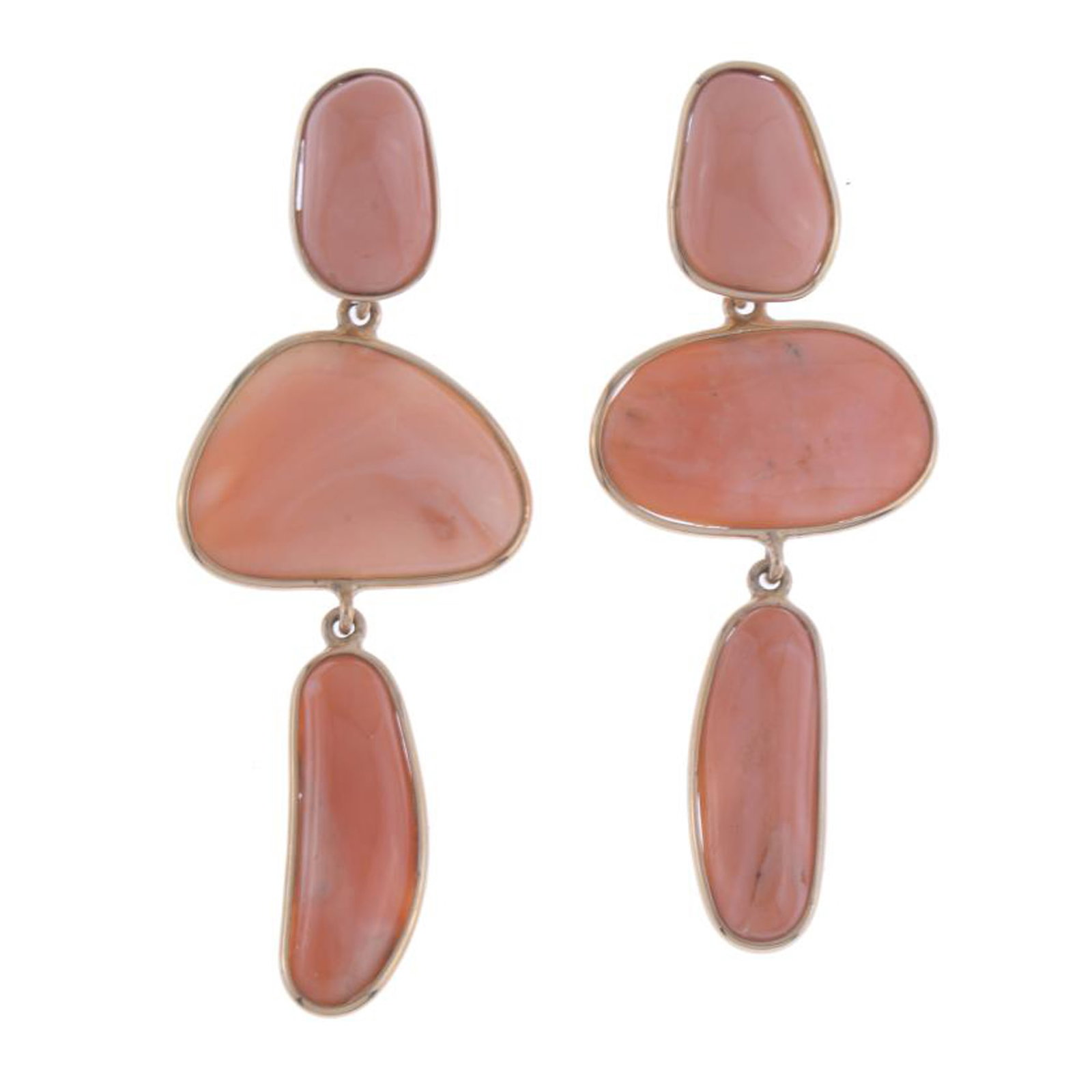 CORAL LONG EARRINGS IN THREE PARTS. (1 of 2)