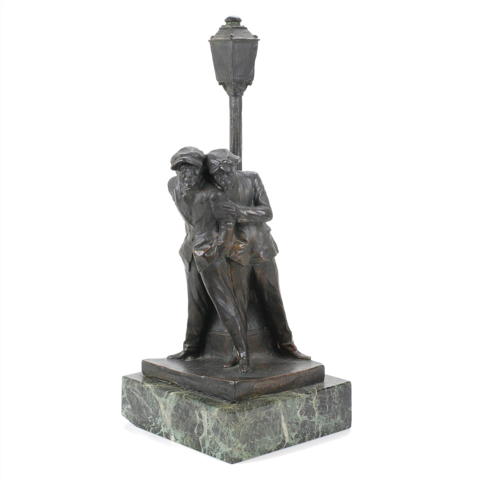 DÉCIMO PASSANI (1884-1852). "TWO MEN LEANING ON LAMPOST". (1 of 7)