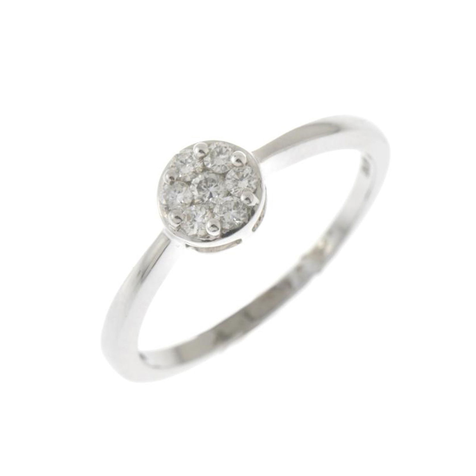 DIAMONDS ROSETTE RING: 18kt white gold and brilliant cut diamonds. Size 11/51 Weight: 3 gr.