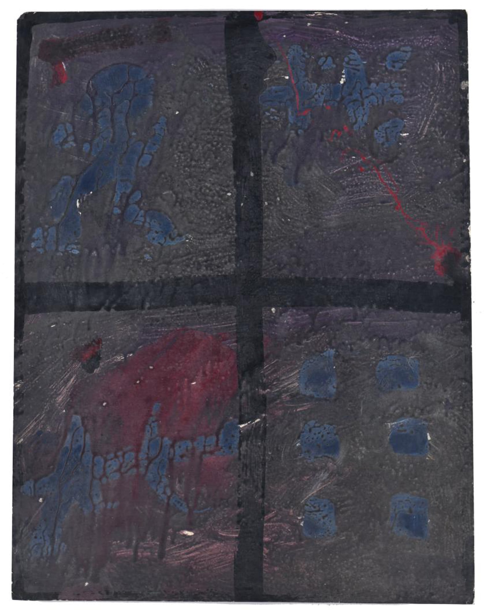 DANIEL ARGIMON (1929-1996). 'Composition', 1965.: Mixed media on poster board. Signed and dated. 65 x 50 cm (unframed).