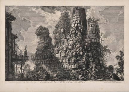 GIOVANNI BATTISTA PIRANESI (1720-1778). 'Sepolcro de tre fratelli Curazj in Albano...' Vol III. X.: Print on paper.40 x 59 cm (imprint); 72.5 x 93.5 cm (frame).