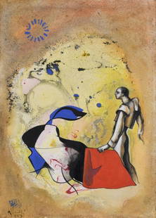 JOSEP MARIA ROSSELLÓ I VIRGILI (TARRAGONA, 1950). 'Bullfighter', 1997.: Watercolour on paper.Signed and dated.44 x 32 cm; 59.5 x 47 cm (frame).