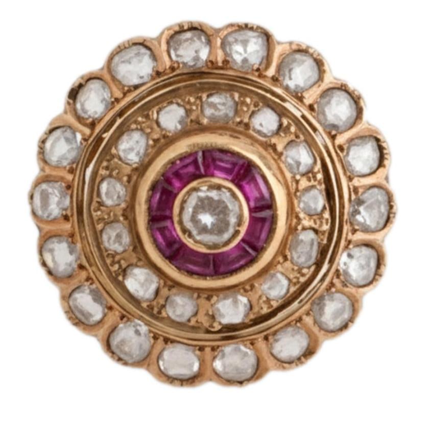 Art Deco style ring with diamonds and rubies. (1 of 2)