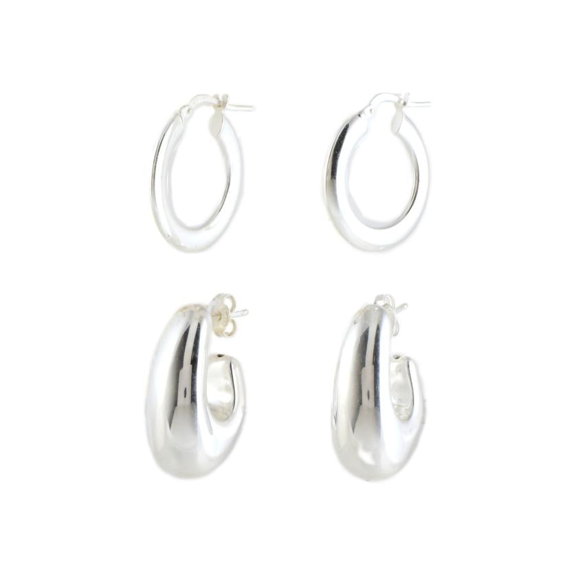 Two pairs of hoop and drop earrings.: 925 silver.Pressure and creole clasp.