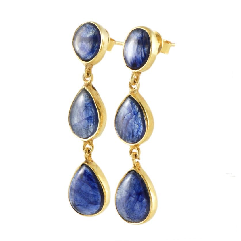 Long earrings with blue sapphire. (1 of 1)