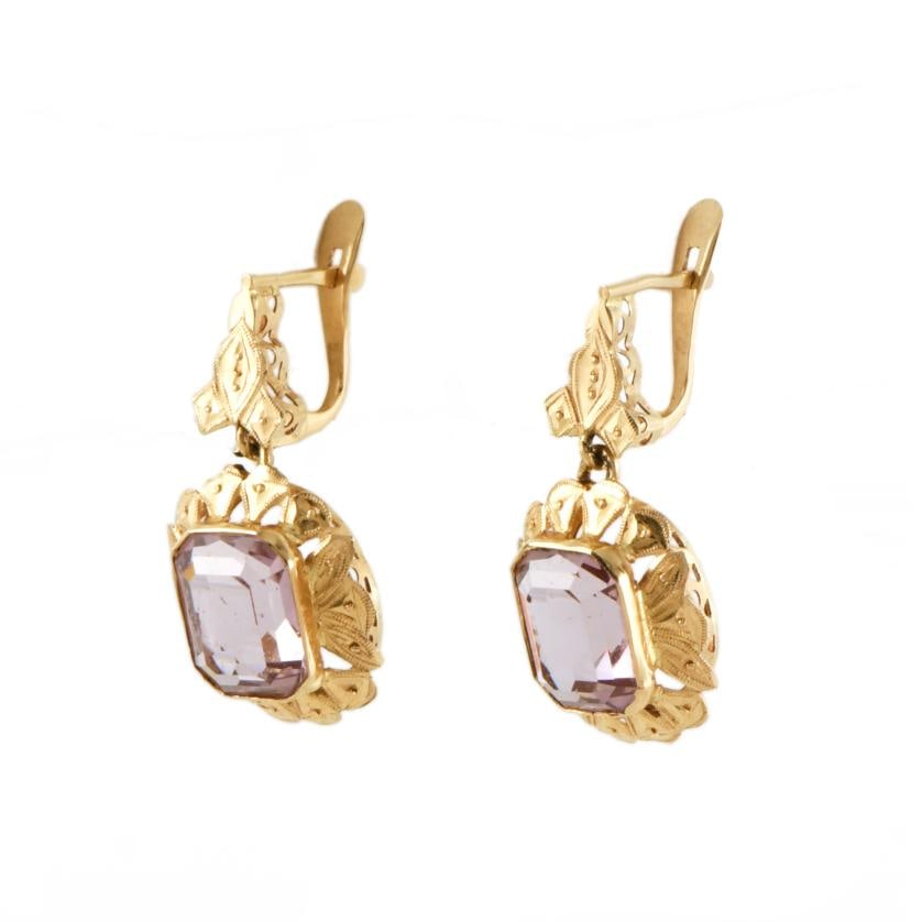 Alfonsino-style earrings with amethysts. (1 of 1)