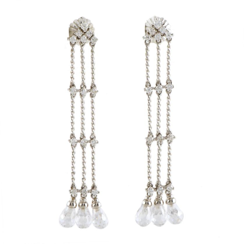 Semi-articulated long earrings with diamonds. (1 of 1)