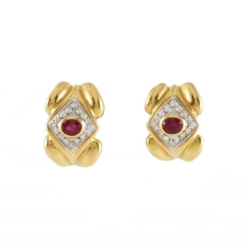 Earrings from the 1960's with rubies and diamonds. (1 of 1)
