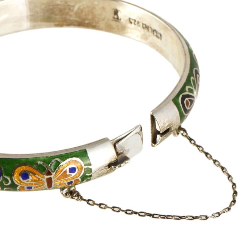Bangle bracelet with fire-enamelled butterflies. (1 of 1)