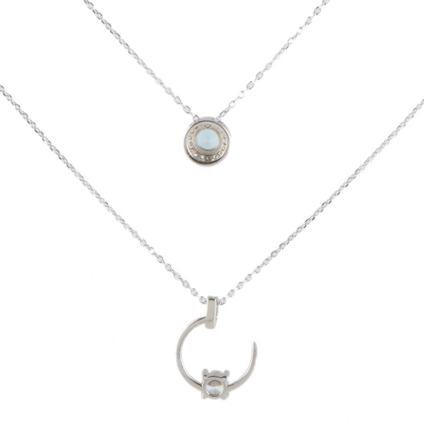 Set of two necklaces with zircons pendants. (1 of 2)