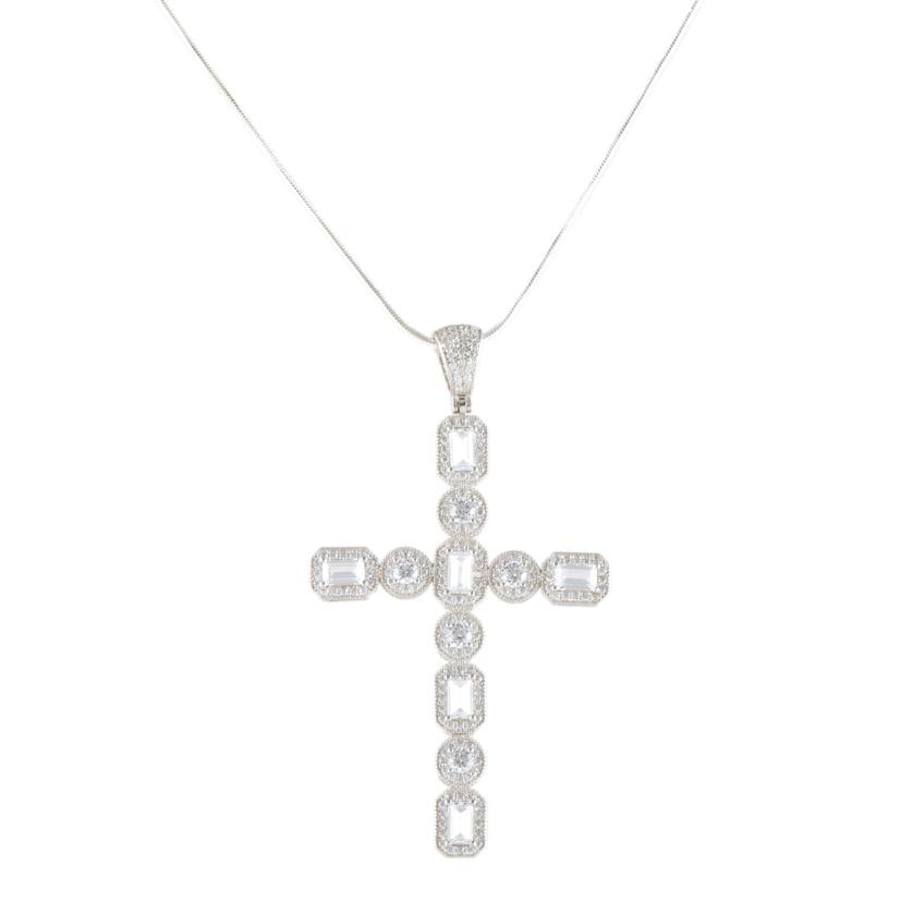 Necklace with zircons cross pendant. (1 of 2)