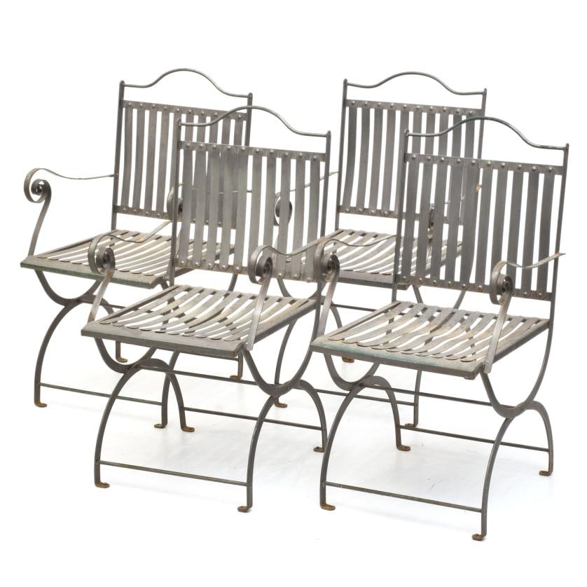 20TH CENTURY FRENCH SCHOOL. Set of 4 garden chairs. (1 of 5)