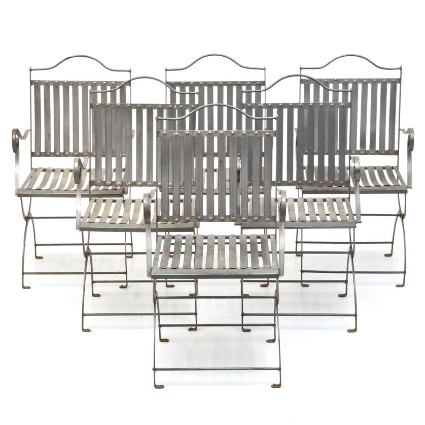 20TH CENTURY FRENCH SCHOOL. Set of 6 garden chairs. (1 of 5)