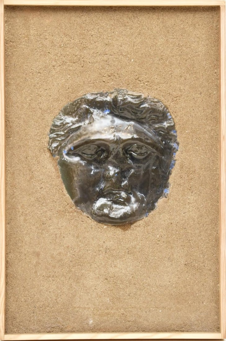 JORGE EGEA ,‘Apollo’, ‘Deformatio’ series, 2012.: Enamelled porcelain with glued sandstone base. 60 x 40 x 9 cm.