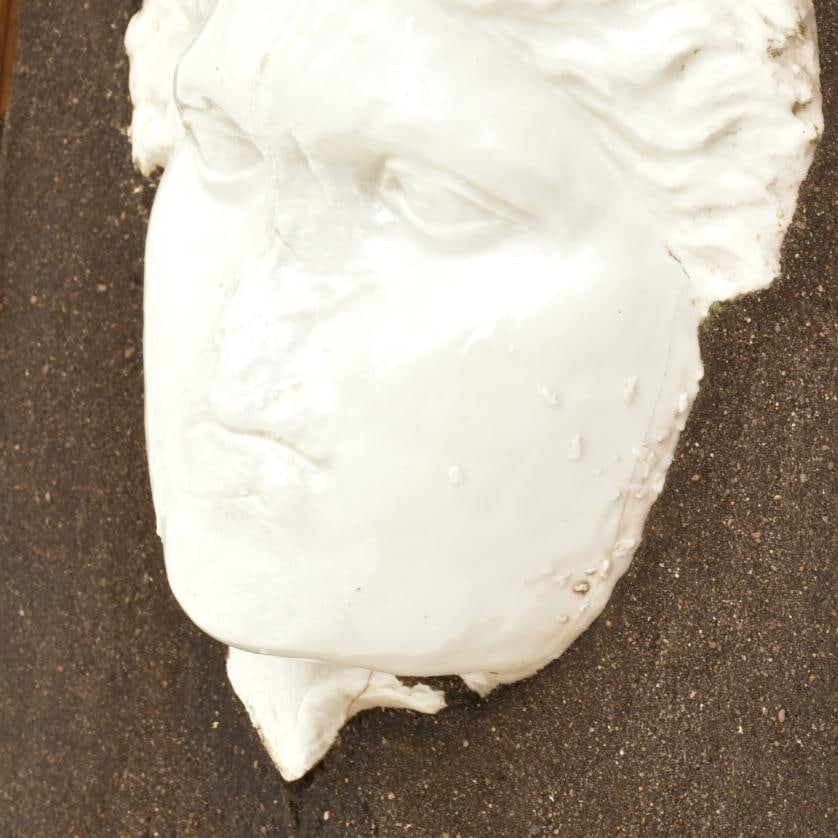 JORGE EGEA ,‘Apollo’, ‘Deformatio’ series, 2012.: Enamelled porcelain and base with glued sandstone. 60 x 40 x 9 cm.