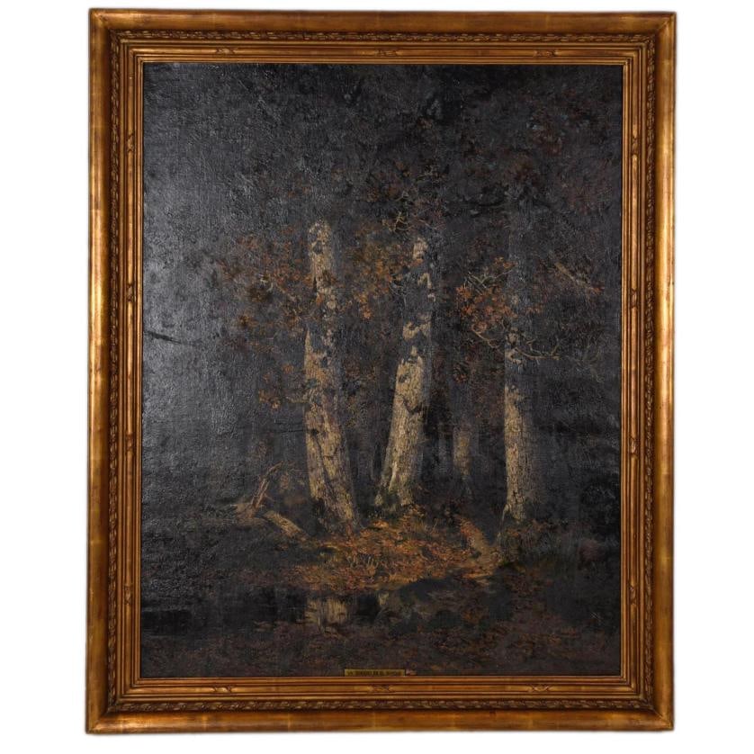 PROBABLY FRENCH SCHOOL, 19TH-20TH CENTURY. ‘Path in the forest.’ (1 of 4)