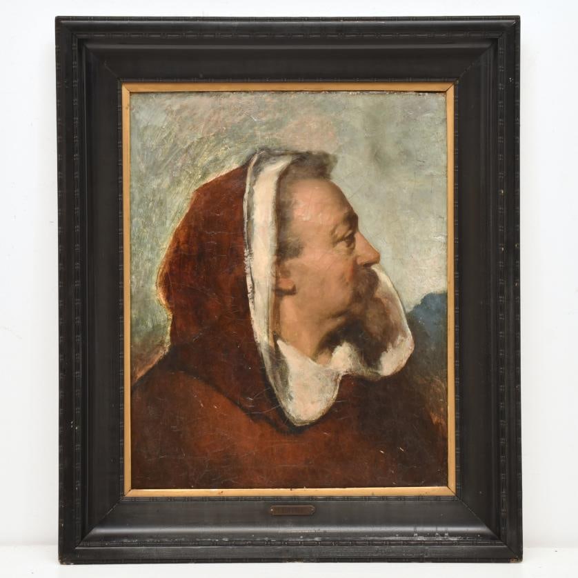 MARIANO FORTUNY I MARSAL (1838-1874) AND WORKSHOP ‘Florentine hooded man’. circa 1863-1864, (1 of 4)