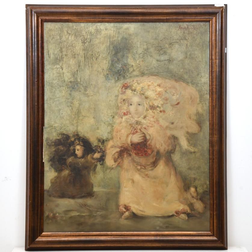 MIGUEL ROCA FUSTER (1942-2006). 'Invierno' (Winter).: Oil on canvas. Signed on the front and on the back, where it is titled. 90 x 73 cm; 105 x 86 cm (frame).