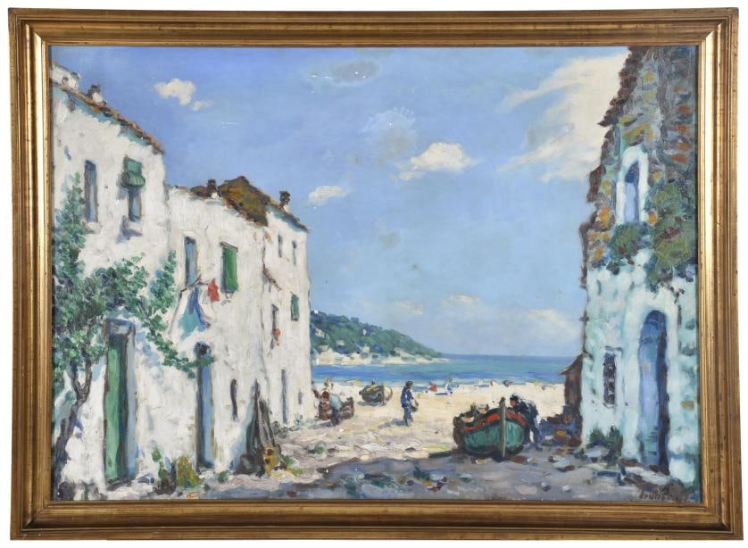 ANTONI TRULLS PONS (1926-2008). 'Seaside village'. (1 of 5)