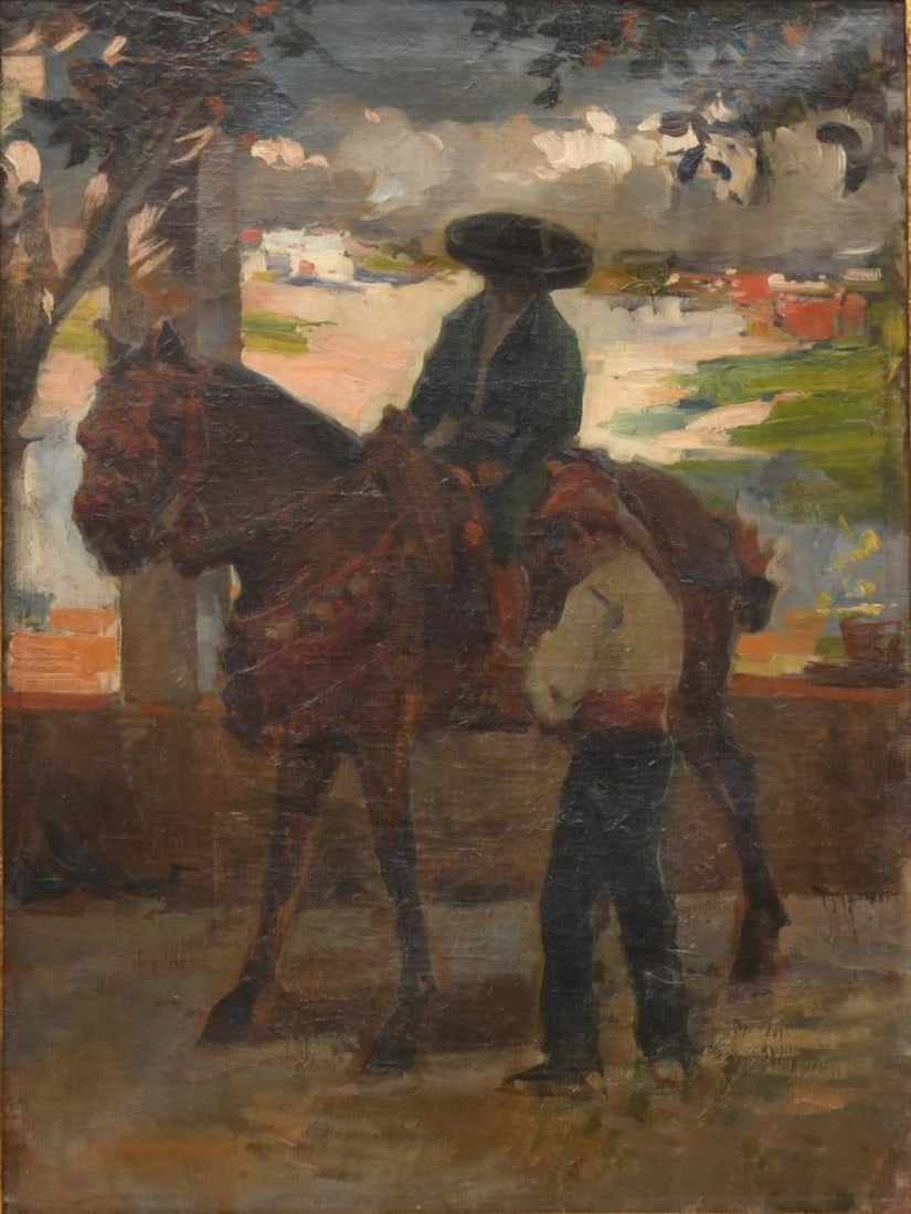 20TH CENTURY VALENCIAN SCHOOL. ‘Character on horseback’. (1 of 4)