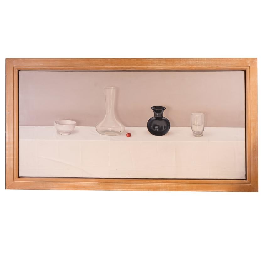 VERONICA RUBIO (1957). 'Still life'.: Oil on canvas. Signed. 60 x 130 cm; 75 x 144.5 cm (frame).