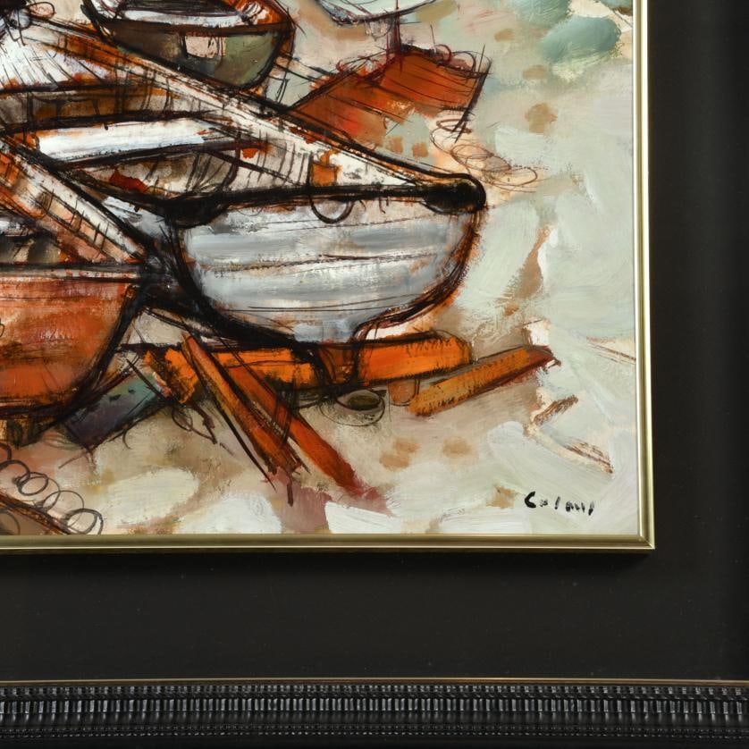 JESUS CASAUS MECHO (1926-2002). 'Calafate, nº4'.: Watercolour on paper. Signed on the front and on the reverse, where it is titled. 54 x 79 cm; 83.5 x 107.5 cm (frame).