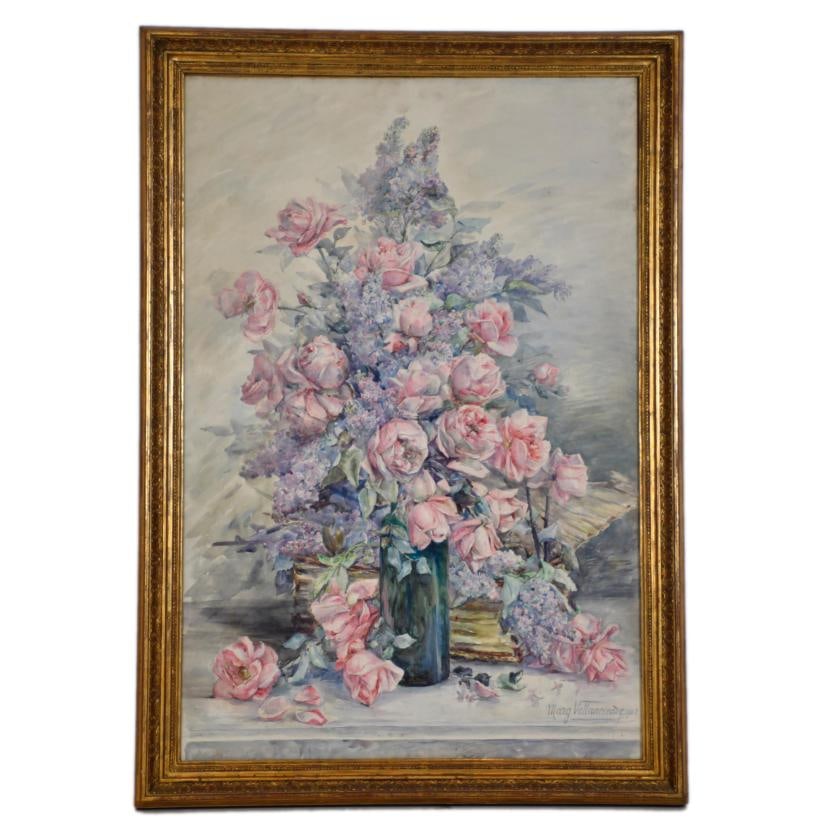 MARGUERITE VALLANCIENNE (19TH- 20TH CENTURY). 'Still life with roses', 1902. (1 of 5)