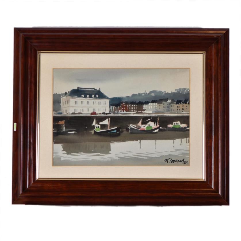 FREDERIC LLOVERAS HERRERA (1912-1983). ‘Mooring boats’, 1982. (1 of 3)