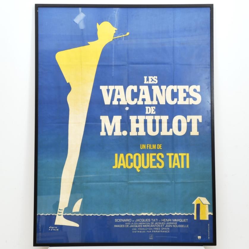 Original poster of the film ‘Les vacances de M. Hulot’ by Jacques Tati.: Offset printing. It has folds marks and minor flaws. 156 x 115 cm; 160 x 119 cm (frame).