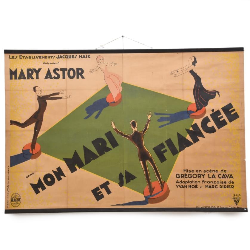 Original poster for the 1931 film 'Smart Woman': Printing on paper attached to fabric. Folds marks and minor defects. 160 x 236 cm (total).