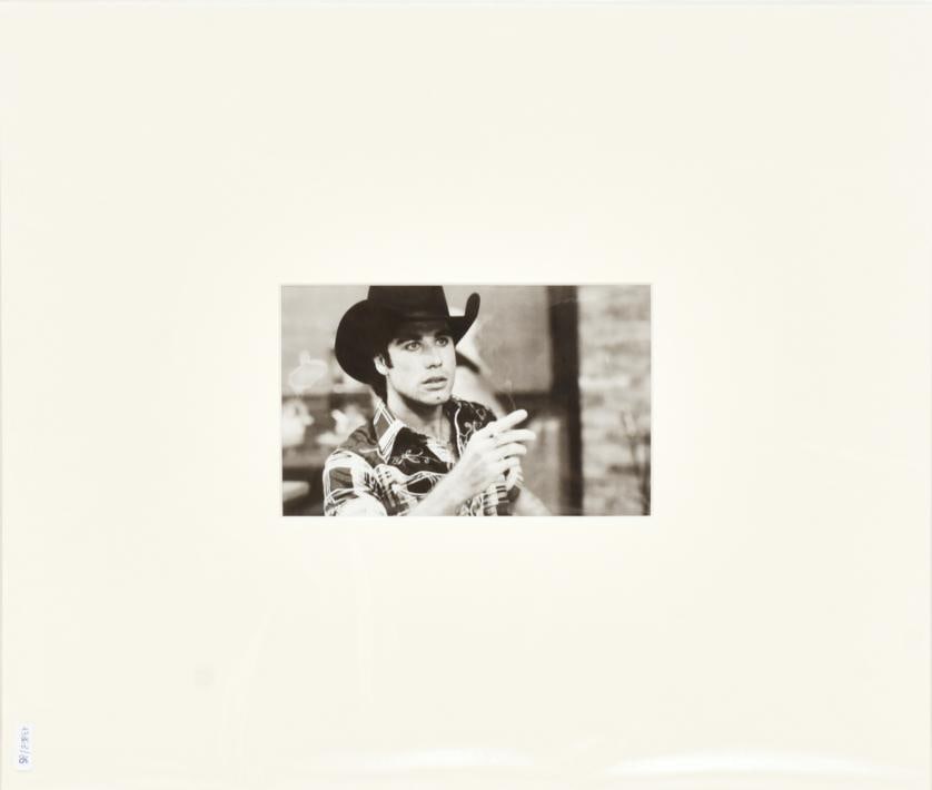 John Travolta. 1980.: Vintage silver gelatin print. John Travolta in James Bridges' ‘City Slickers’. 24 x 18 cm (photo).