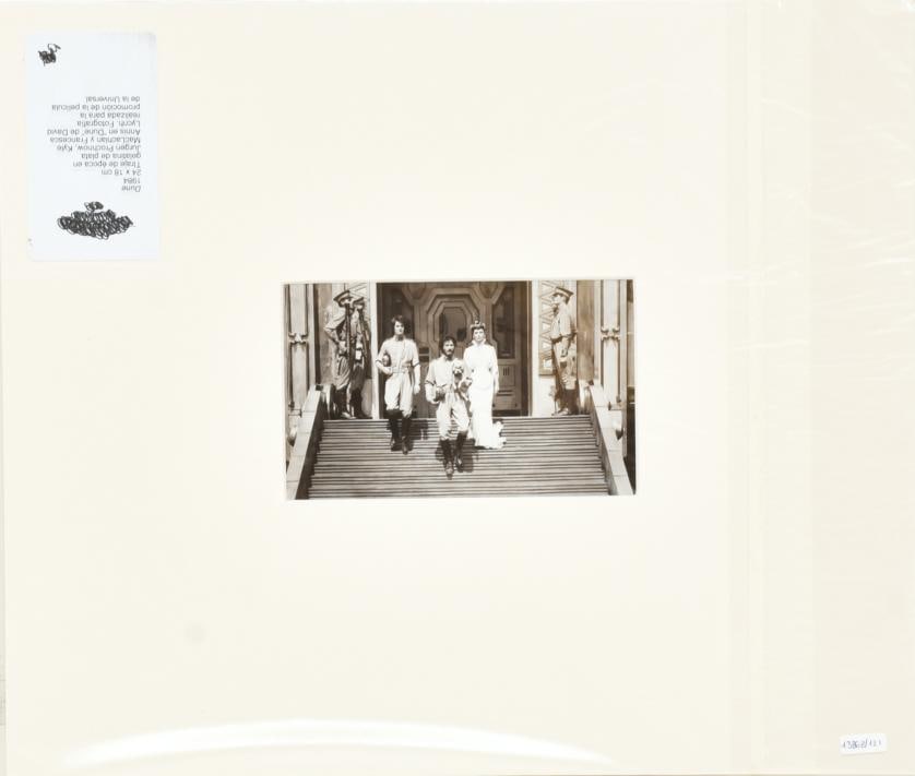 Dune. 1984.: Vintage silver gelatin print. Jurgen Prochnow, Kyle MacLachlan and Francesca Annis in David Lynch's ‘Dune’. Photograph taken to promote the Universal film. 18 x 24 cm (photo).