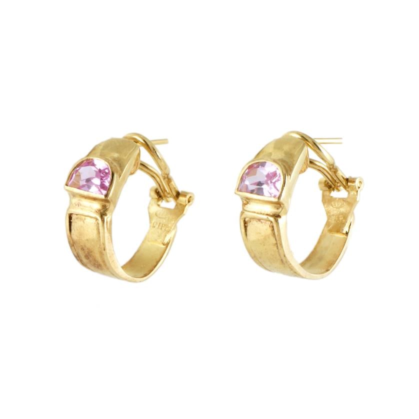 Hoop earrings with rose quartzes. (1 of 1)