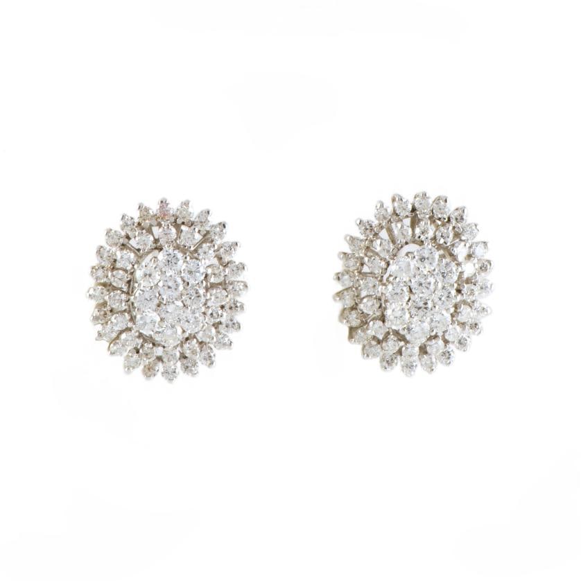 Earrings with a large diamonds rosette. (1 of 1)