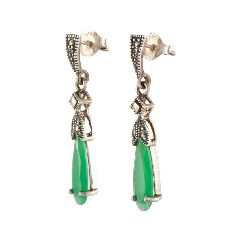 Art Deco long earrings wiht marcasites. (1 of 1)