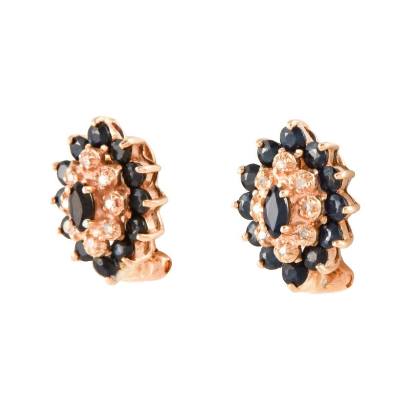 Diamonds and sapphires rosette earrings. (1 of 1)