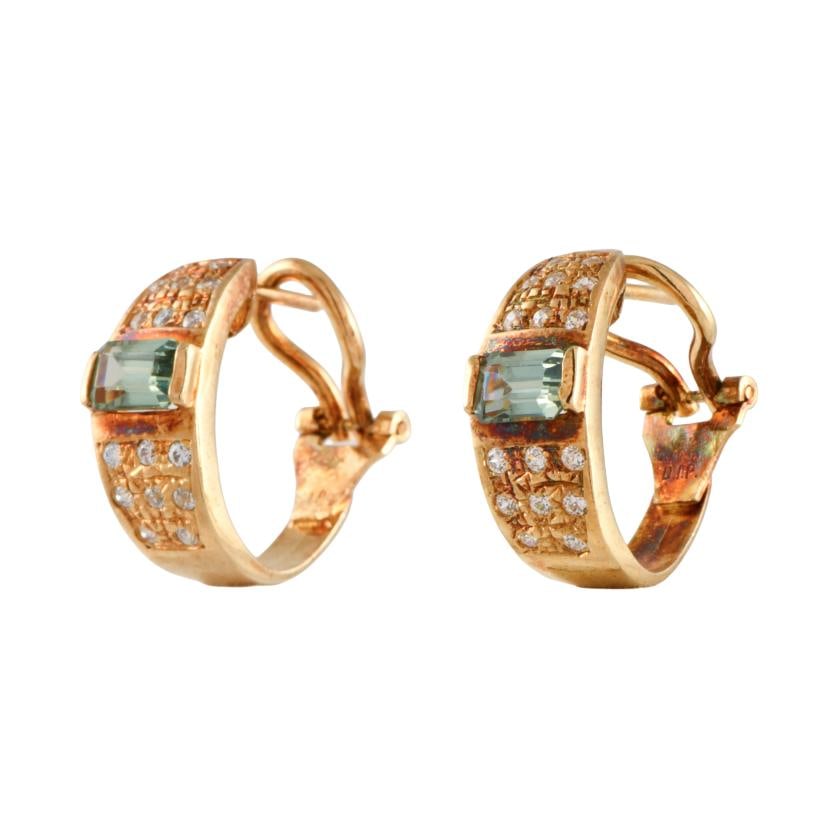 Hoop earrings with blue quartzes and zircons. (1 of 1)